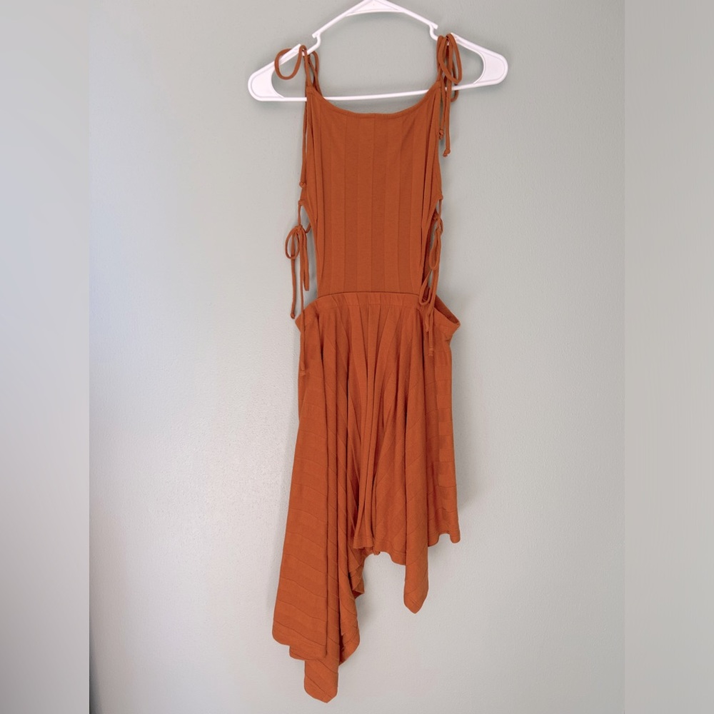 FREE PEOPLE orange asymmetrical dress